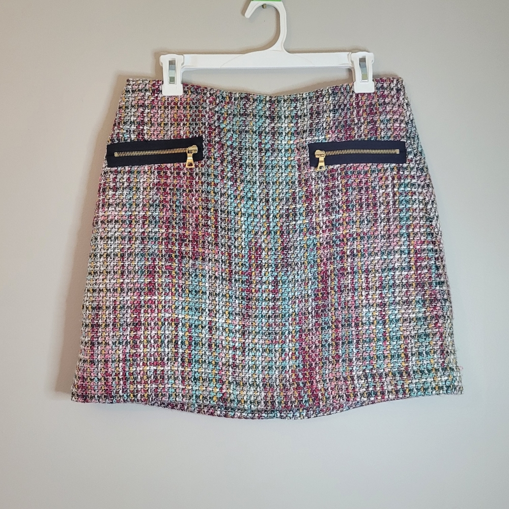 LOFT Rainbow Boucle Skirt